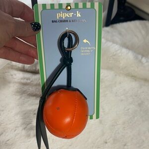 Piper K faux leather orange 🍊 key chain and/or bag charm